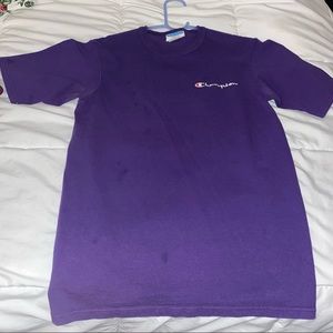 purple champion shirt, size S